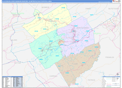 Blacksburg-Christiansburg-Radford ColorCast Wall Map